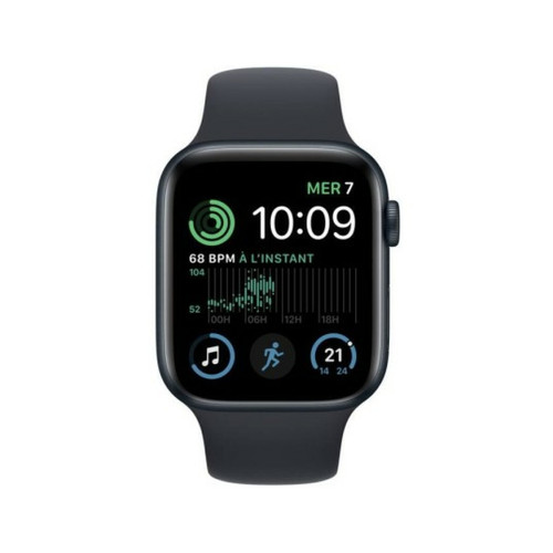 Apple - Apple Watch SE (2e génération) GPS 40 mm en Aluminium Noir (Midnight) et Bracelet Sport Noir (Midnight) Apple - Bonnes affaires Objets connectés