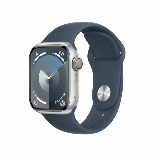 Apple - Apple Watch Series 9 GPS 41 mm Boîtier en aluminium argenté avec bracelet sport Bleu tempête M/L Apple - Bonnes affaires Objets connectés