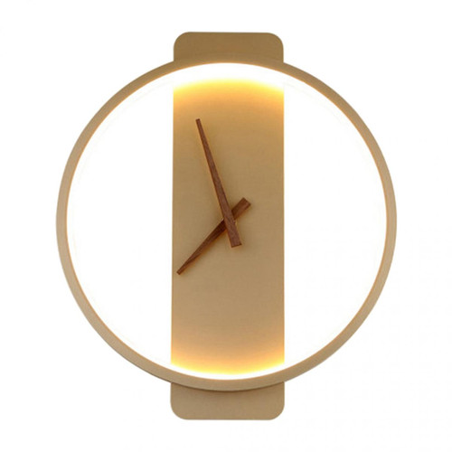 marque generique - Horloge Murale De Lampe à LED Moderne Mécanisme à Quartz Silencieux Minimaliste, Décor à La Maison Or Rond marque generique - Pendule murale Horloges, pendules