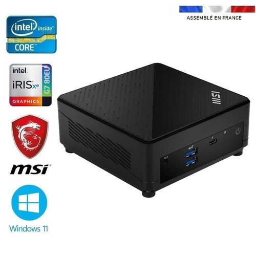 Msi - PC Bureau MSI Cubi - Mini PC - Intel i7-1255U - 32GO Ram - SSD 1To - WIFI / Bluetooth - Windows 11 Msi - Ordinateur de Bureau Msi