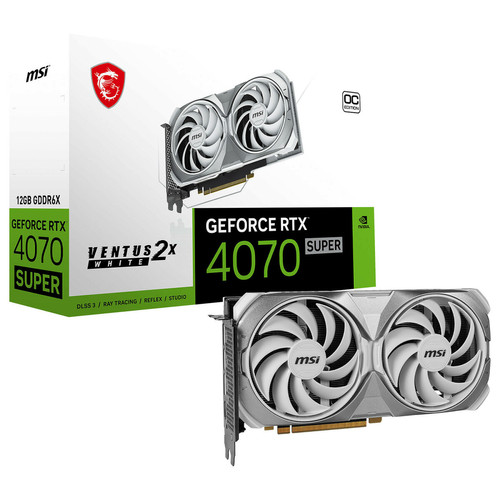 Msi - GeForce RTX 4070 SUPER 12G VENTUS 2X WHITE OC Msi - Soldes Msi