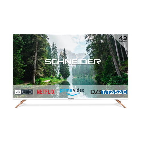 Schneider - SCHNEIDER - SC43S1FJORD - 43"/108 cm - Smart TV UHD - 3840x2160px - 3xHDMI - 2xUSB - DVB-T/T2/S2 - Dolby audio - Blanc - PVR Ready Schneider  - Smart TV TV, Home Cinéma
