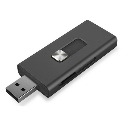 Enregistreur DVD Totalcadeau Lecteur de cartes multi-usages compatible Apple Lightning, USB 2.0 et Micro SD pas cher