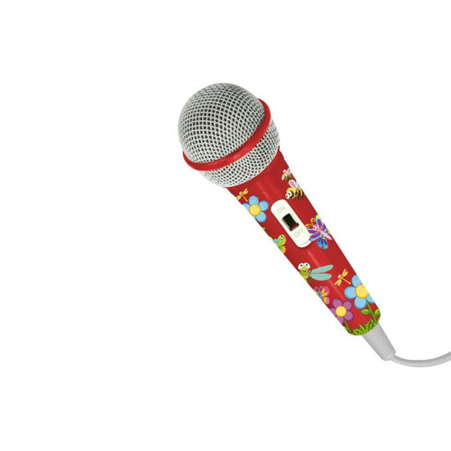 We - Microphone filaire WeKids, en jack 3.5mm, longeur du câble 2.8m, modèle ROUGE INSECTE We  - Sono et éclairages de soirée